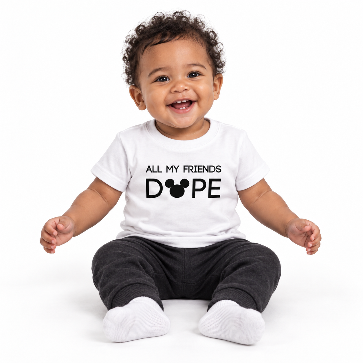 All My Friends Dope - Infant Tee on a model