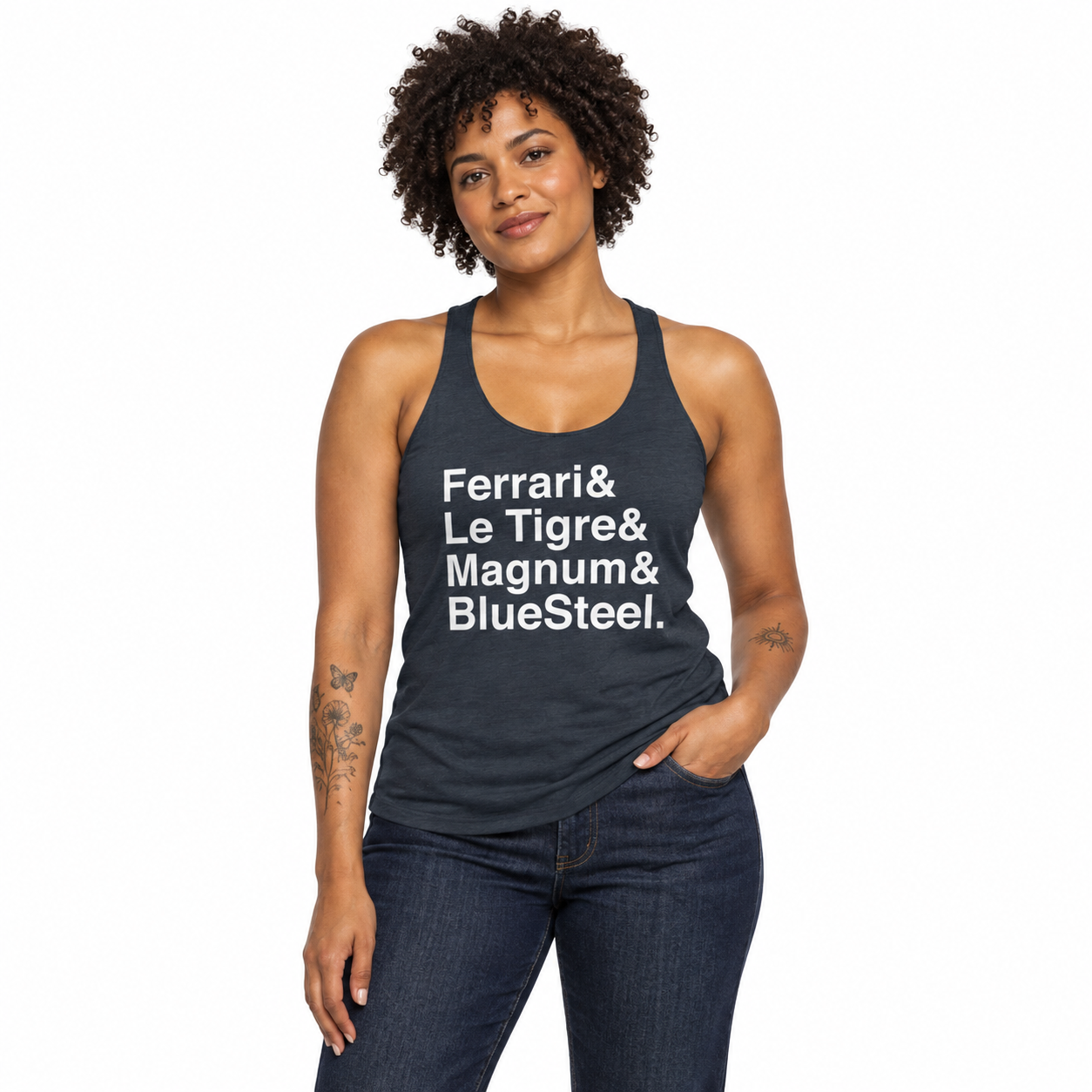Derek's Trademarks - Women's tank top on a model