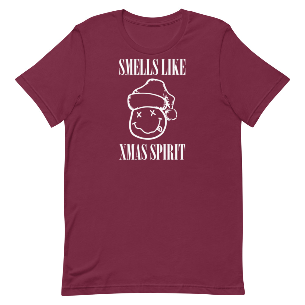 Smells Like Xmas - Adult Shirt – Maroon