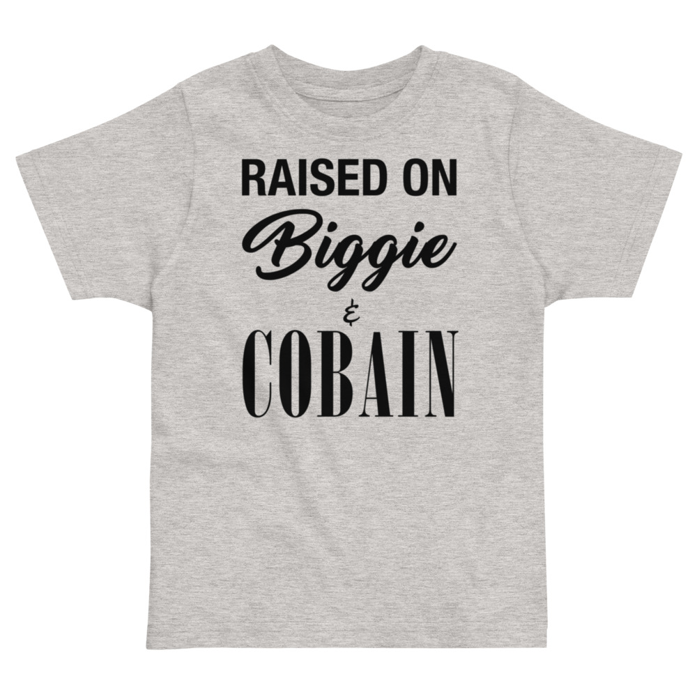 Raised on Biggie & Cobain - Kids Tee – Heather