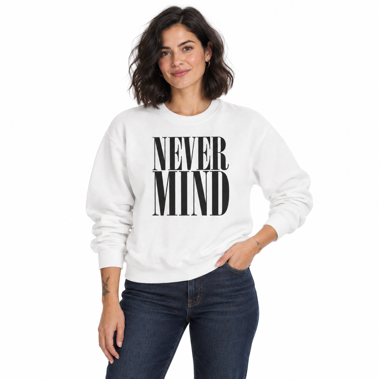 Nevermind Sweatshirt on a model