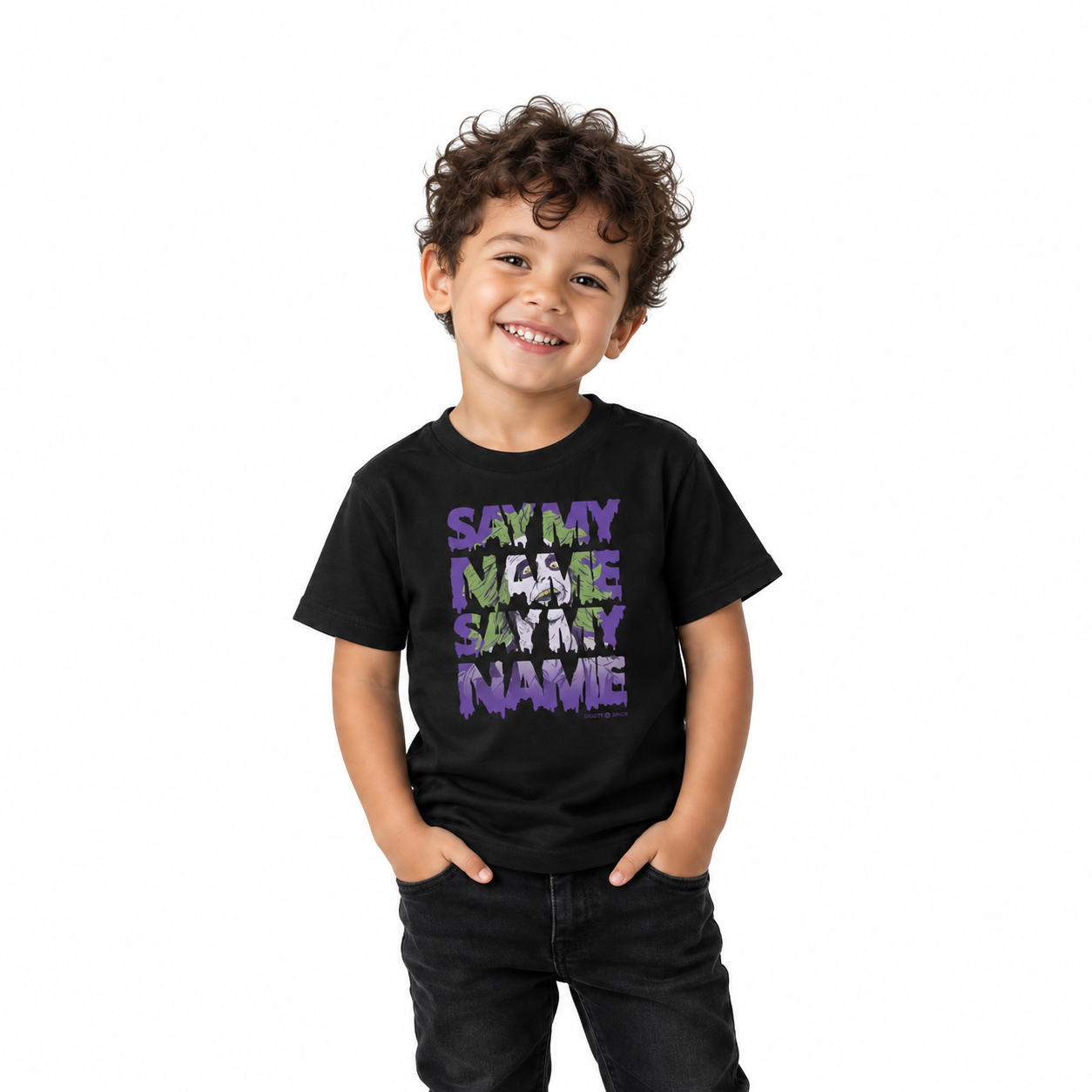 Say My Name - Kids Tee on an age-appropriate model