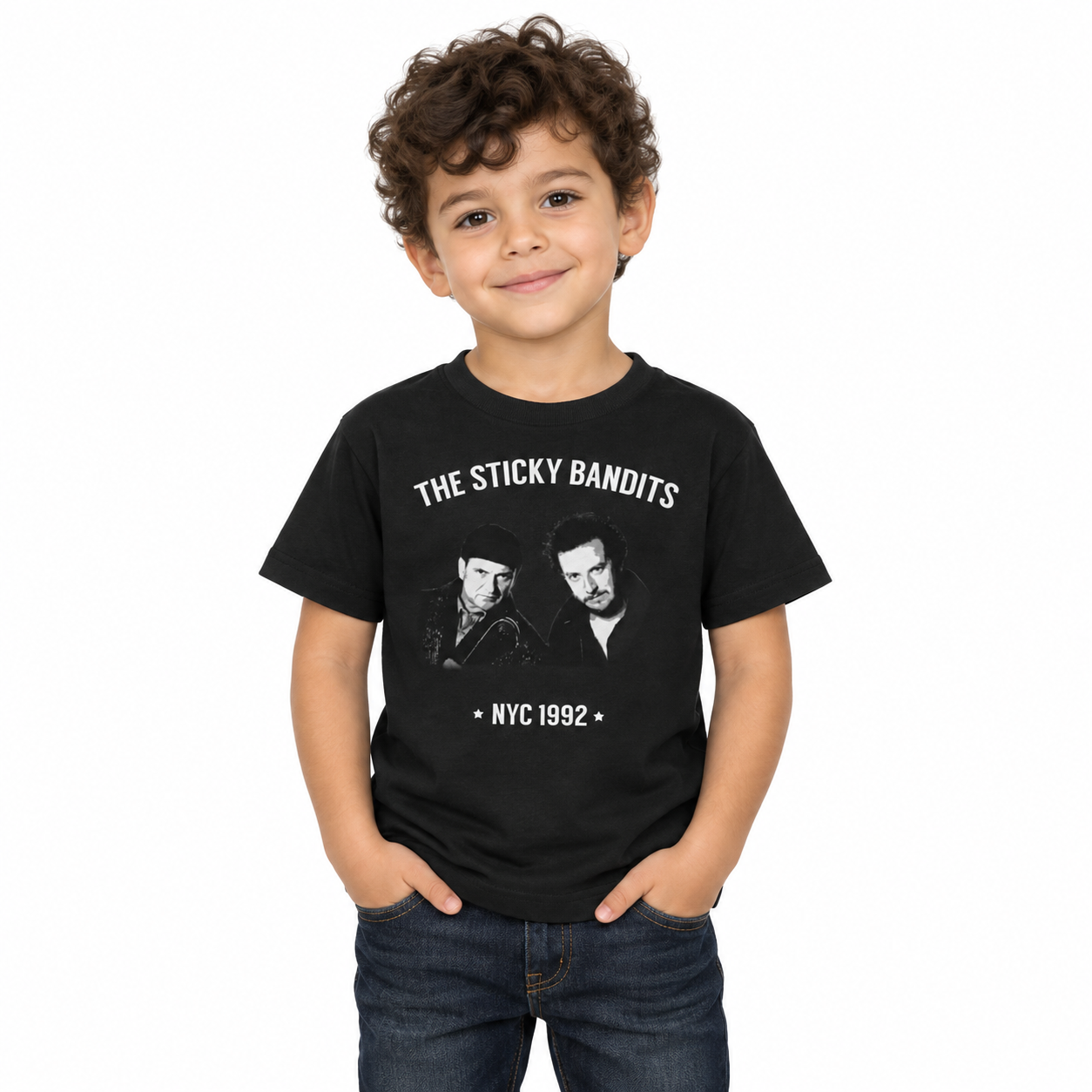 The Sticky Bandits - Kids Tee on a model