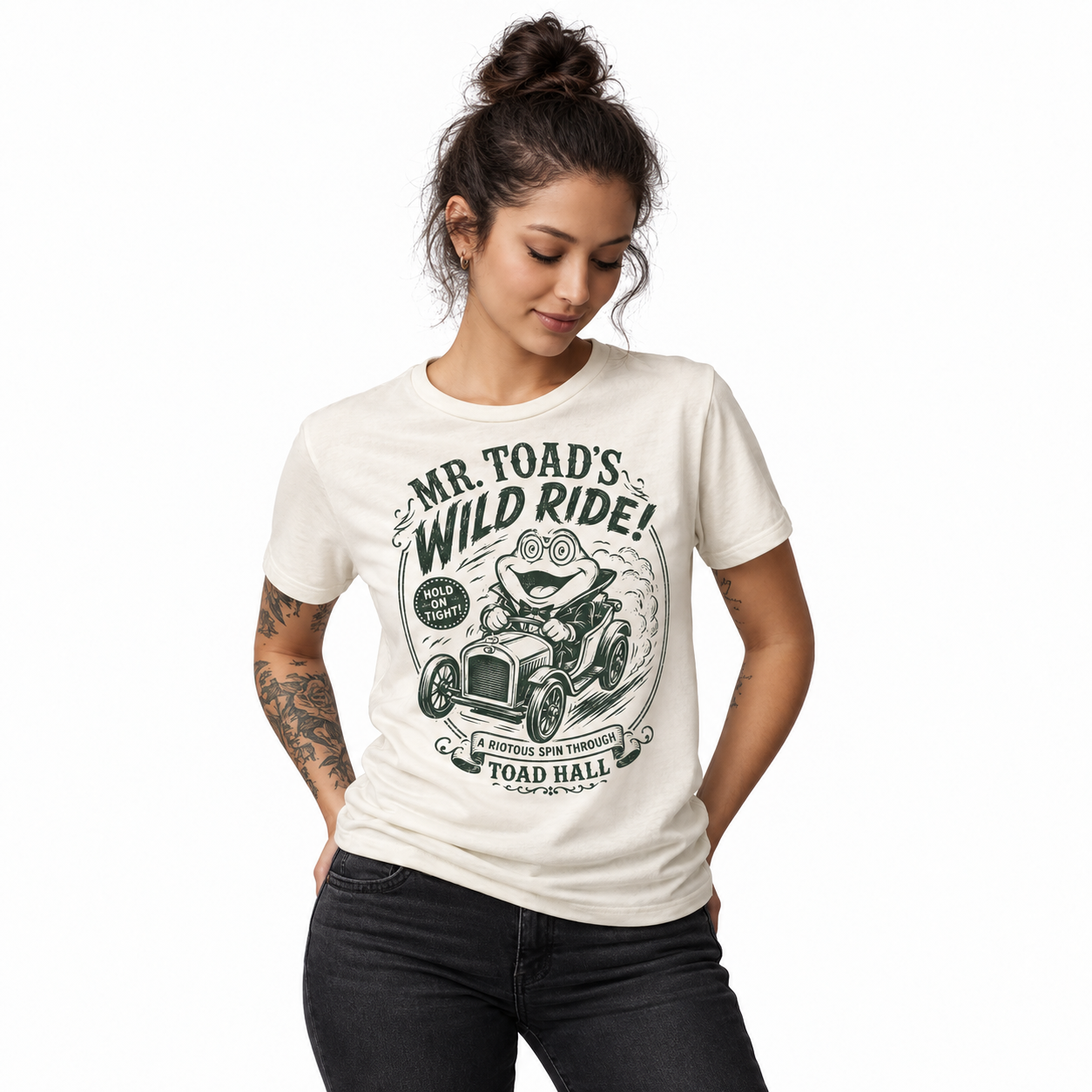 Vintage Wild Ride – Women's Relaxed T-Shirt on a model